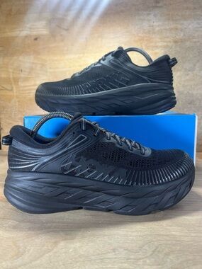 Hoka One One REFLECTIVE Bondi 7 Womens Size 10 Running Shoes Sneakers Black